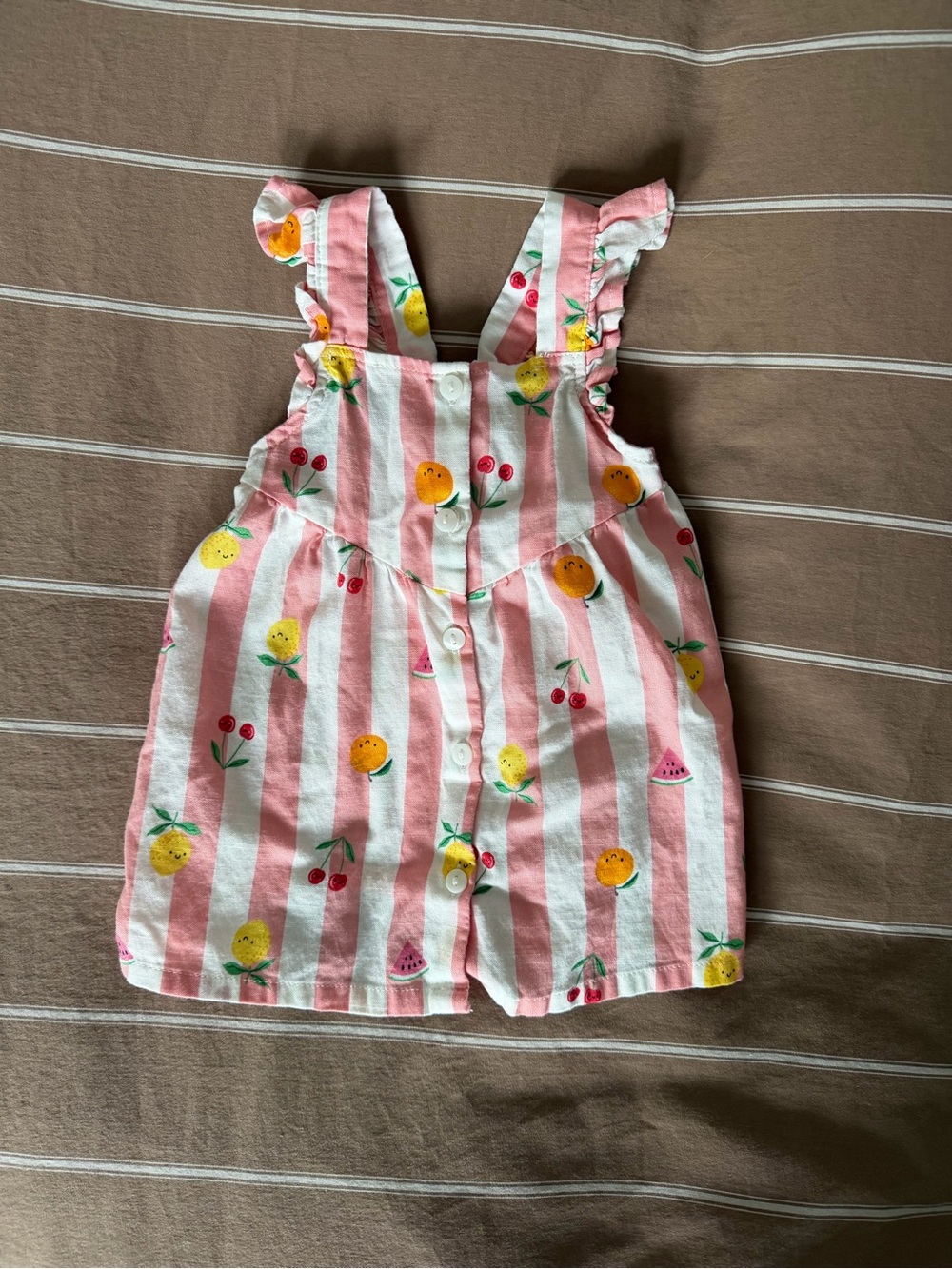 H&M Pink & White Stripe Fruit Print Kids Dress